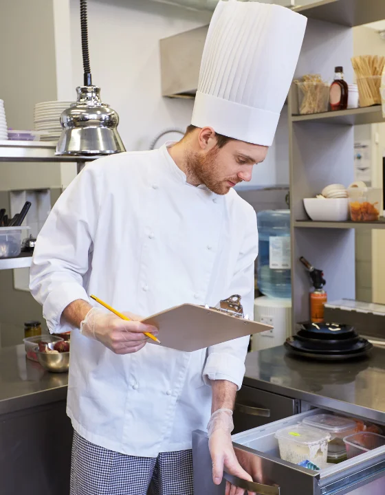 Staff completing tasks during service